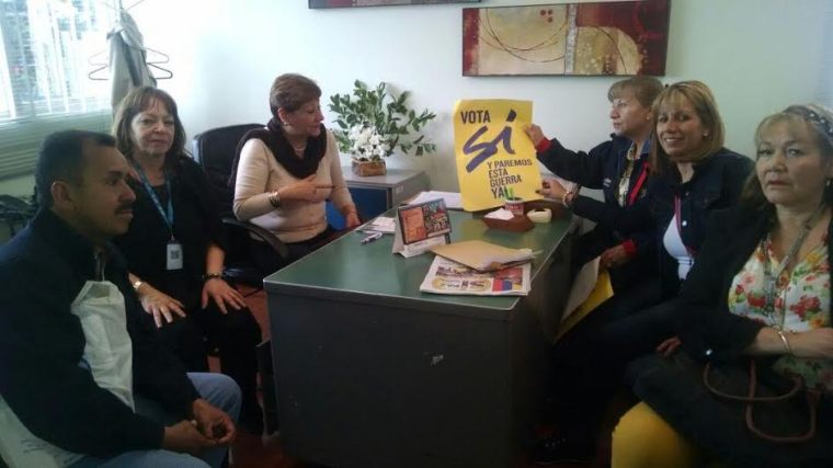 Directivos del sindicato en el CDC San Blas